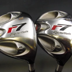 Set Of 2 TaylorMade R7 ST Woods Stiff & Regular Graphite Shafts Mixed Grips