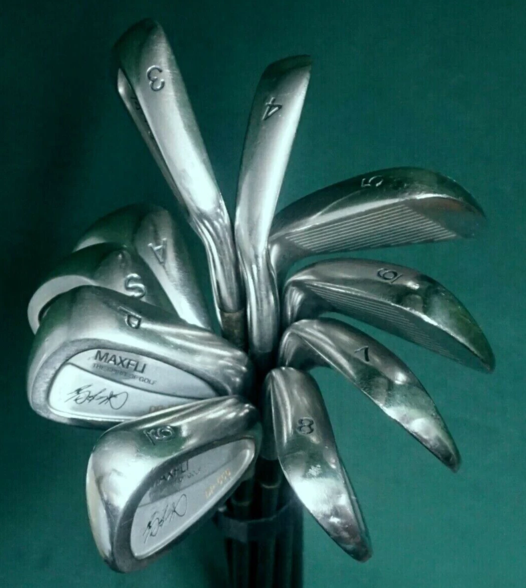 Maxfli Set Of 10 X Isao Aoki Signature DP-555 Irons 3-SW + A Wedge Stiff Graphite 3 Maxfli Set Of 10 X Isao Aoki Signature DP-555 Irons 3-SW + A Wedge Stiff Graphite