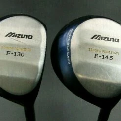 Set Of 2 X Mizuno F-130/ F145 Fairway Woods Senior Graphite Shafts Royal Grips
