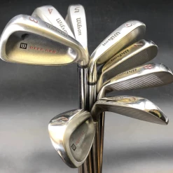 Set Of 8 X Wilson Deep Red Irons 3-PW Regular Steel Shafts Mixed Grips
