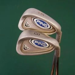 Set Of 2 X Ping I5 Black Dot Irons 6 & 8 Stiff Steel Shaft Golf Pride Grip