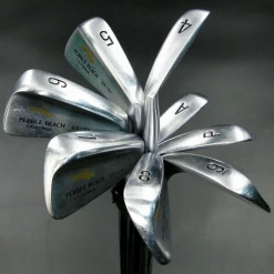 Set Of 8 X Pebble Beach GS-01 Irons 4-PW+AW Regular Steel Shafts Royal Grips