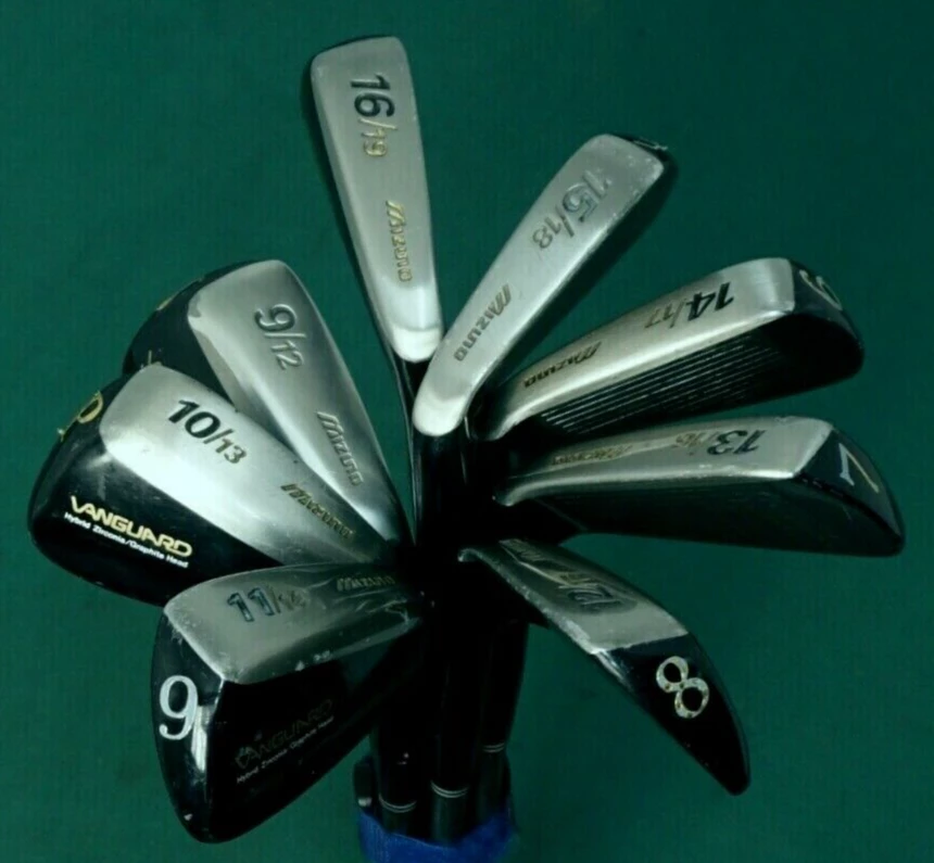 Collectors Set Of 7 X Mizuno Vanguard Hybrid Irons 4-SW Seniors Graphite Shafts 3 Collectors Set Of 7 X Mizuno Vanguard Hybrid Irons 4-SW Seniors Graphite Shafts