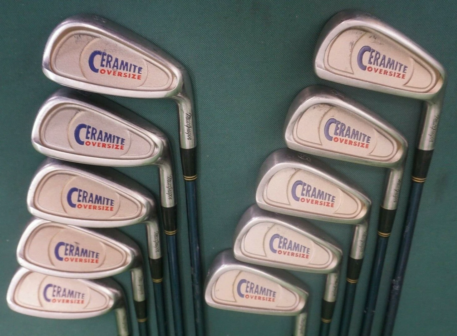 Vintage Set 10 X MacGregor CERAMITE Irons 3-SW + AW Regular Graphite Shafts 4 Vintage Set 10 X MacGregor CERAMITE Irons 3-SW + AW Regular Graphite Shafts - Image 2