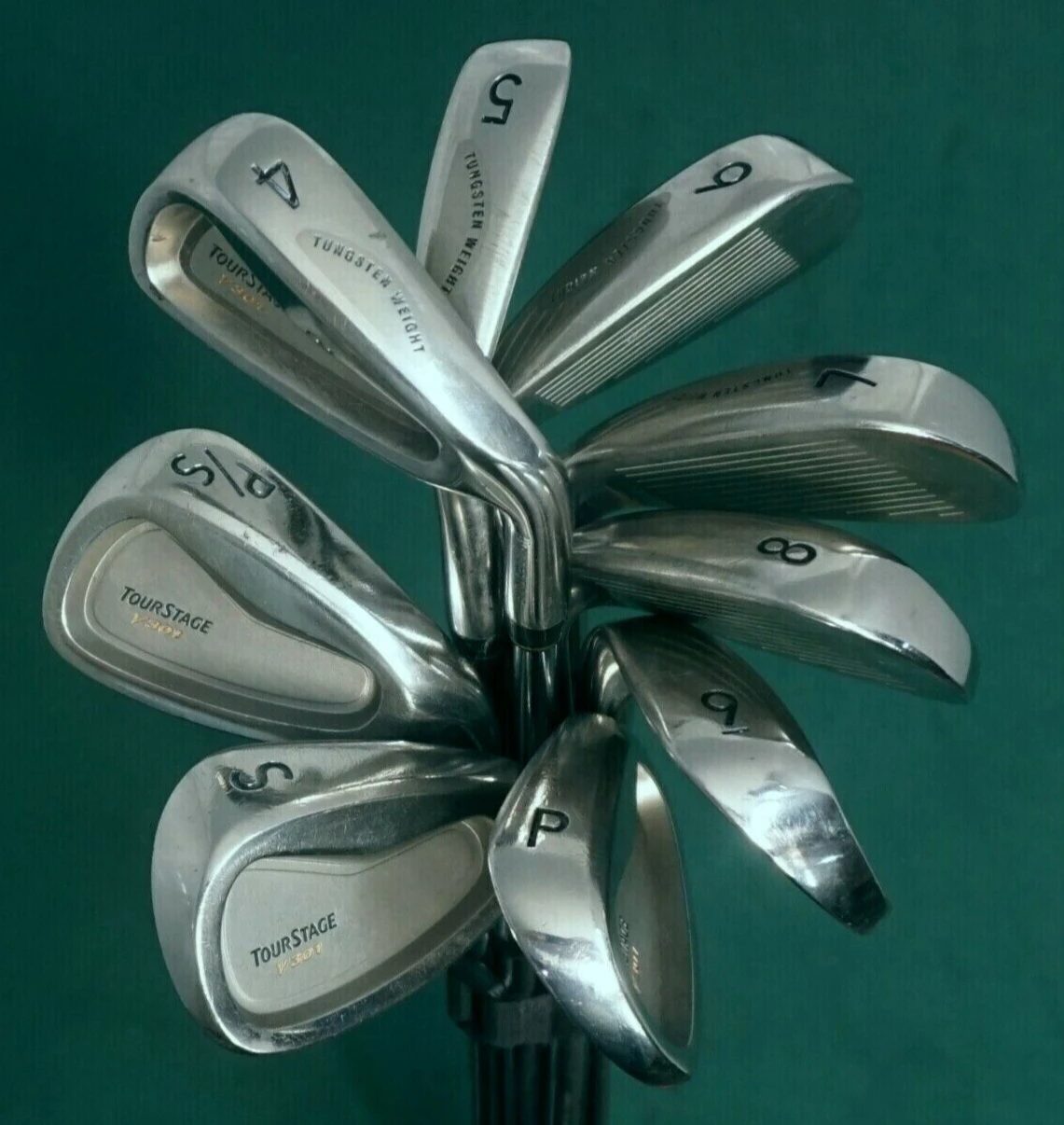 Set 9 X Bridgestone Tour Stage V301 Irons 4-SW + P/S Wedge Regular Steel Shafts 3 Set 9 X Bridgestone Tour Stage V301 Irons 4-SW + P/S Wedge Regular Steel Shafts