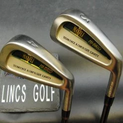 Set Of 2 Dunlop Maxfli HI-BRID 3 & 4 Irons Stiff Graphite Shafts Dunlop Grips