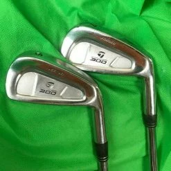 Set Of 2 X TaylorMade 300 Forged 6 & 7 Irons Stiff Steel Shafts Lamkin Grips