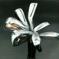 Set Of 7 X TaylorMade AEROBURNER Irons 4-PW Stiff Steel Shafts TaylorMade Grips
