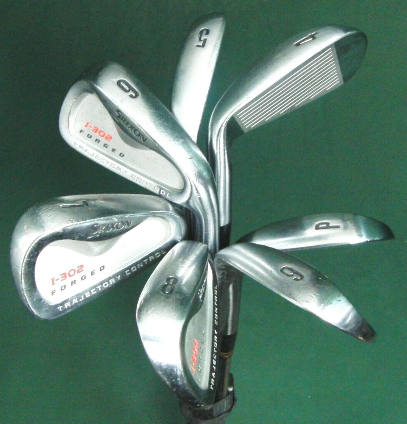 Set Of 7 X Srixon I-302 Forged Irons 4-PW Stiff Steel Shafts Mixed Grips 3 Set Of 7 X Srixon I-302 Forged Irons 4-PW Stiff Steel Shafts Mixed Grips