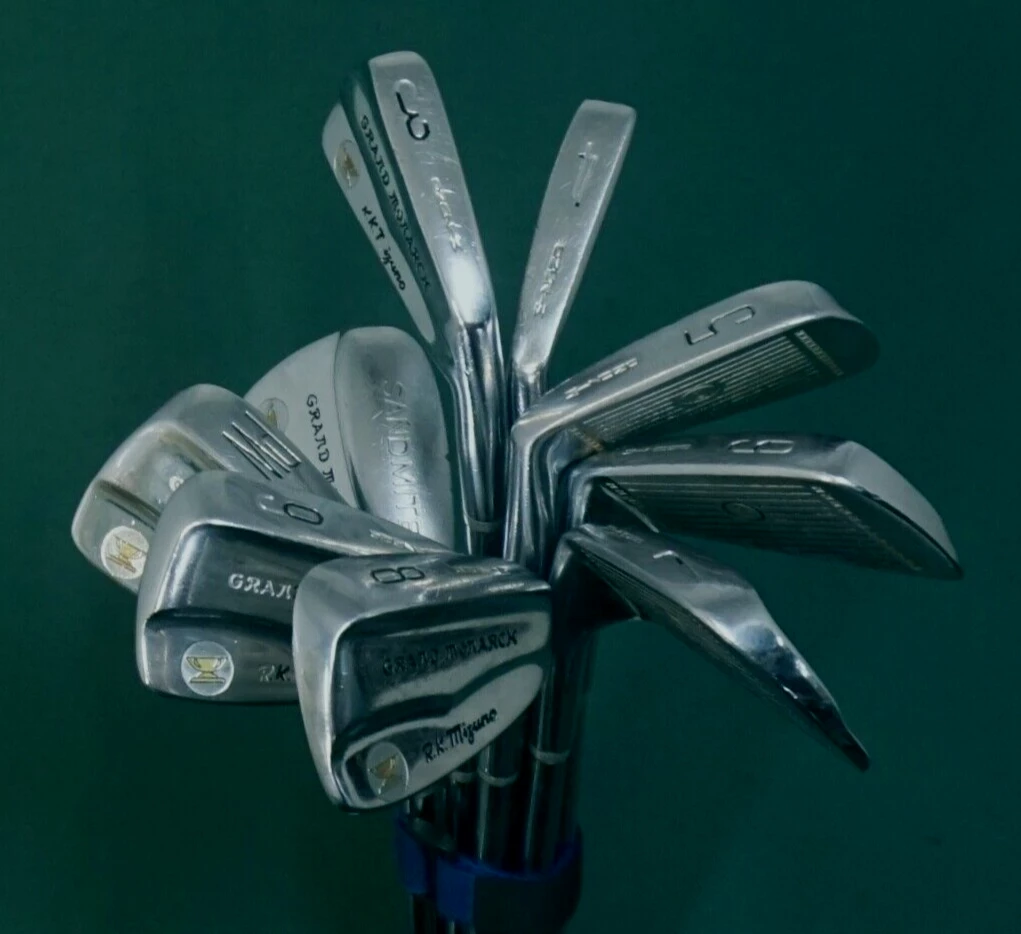 Vintage Collectors Set Of 9 X Mizuno Grand Monarch Irons 3-SW Regular Steel 3 Vintage Collectors Set Of 9 X Mizuno Grand Monarch Irons 3-SW Regular Steel
