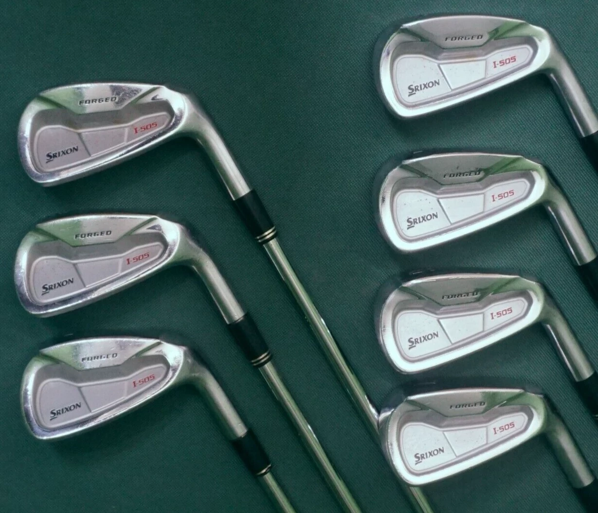 Set Of 7 X Srixon I-505 Forged Irons 4-PW Stiff Steel Shafts Srixon Grips 4 Set Of 7 X Srixon I-505 Forged Irons 4-PW Stiff Steel Shafts Srixon Grips - Image 2