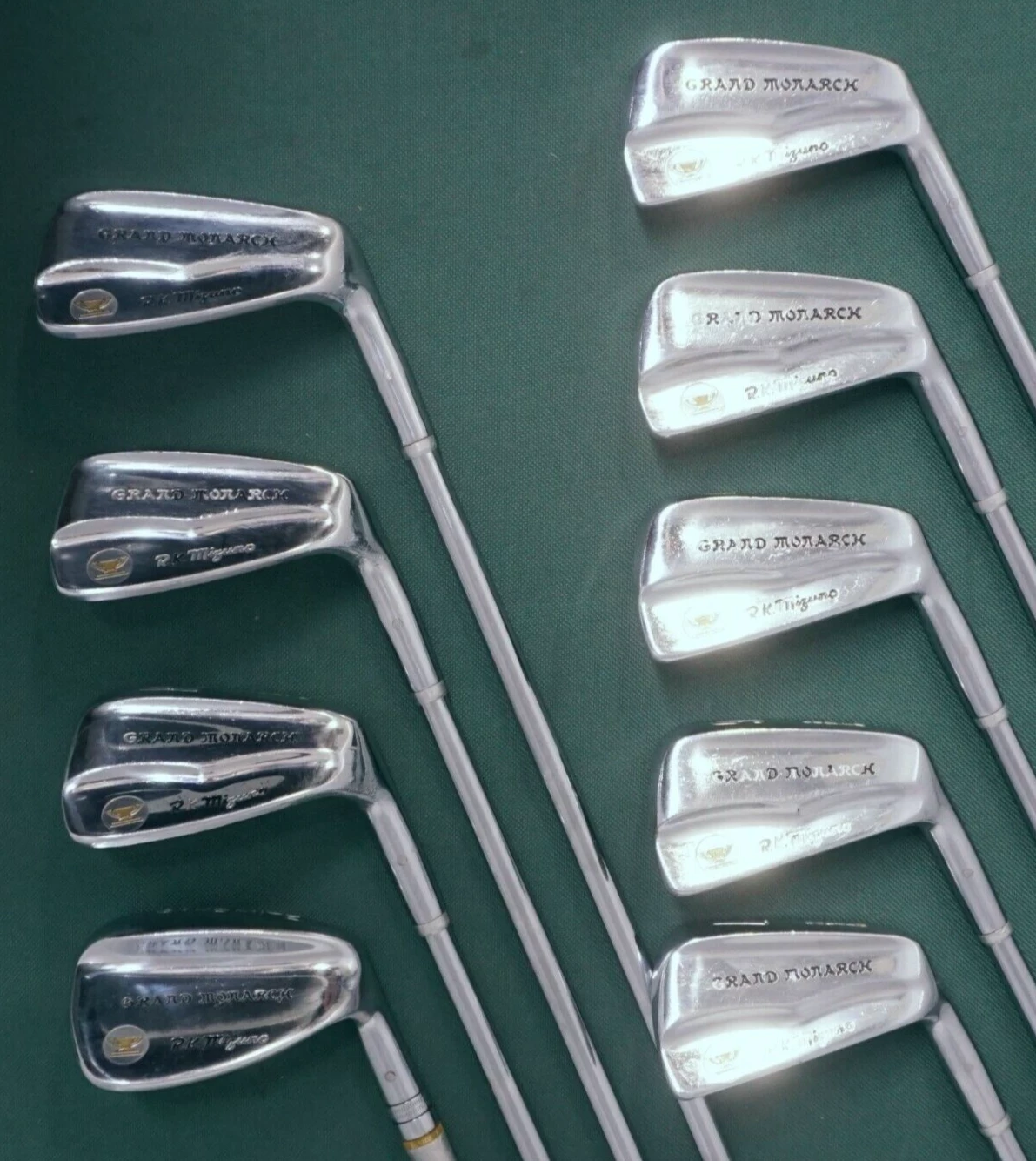 Vintage Collectors Set Of 9 X Mizuno Grand Monarch Irons 3-SW Regular Steel 4 Vintage Collectors Set Of 9 X Mizuno Grand Monarch Irons 3-SW Regular Steel - Image 2