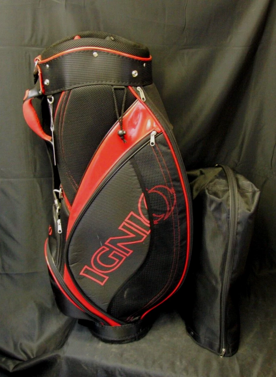 Japanese 5 Division Ignio Black & Red Tour Trolley Cart Golf Bag 3 Japanese 5 Division Ignio Black & Red Tour Trolley Cart Golf Bag