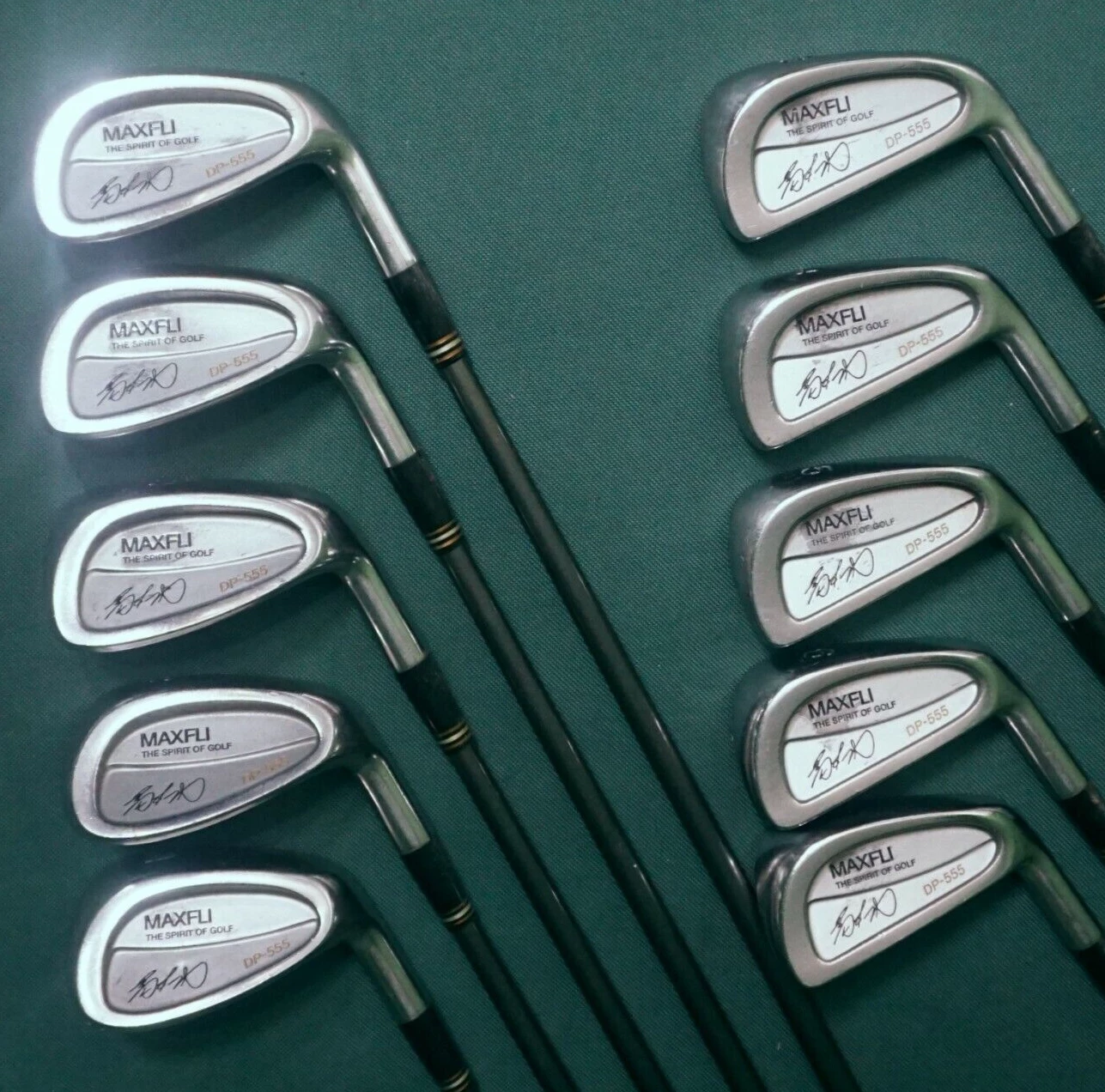 Maxfli Set Of 10 X Isao Aoki Signature DP-555 Irons 3-SW + A Wedge Stiff Graphite 4 Maxfli Set Of 10 X Isao Aoki Signature DP-555 Irons 3-SW + A Wedge Stiff Graphite - Image 2