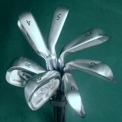 Set Of 7 X Ping Anser Forged Black Dot Irons 4-PW Stiff Steel Shafts Mixed Grips