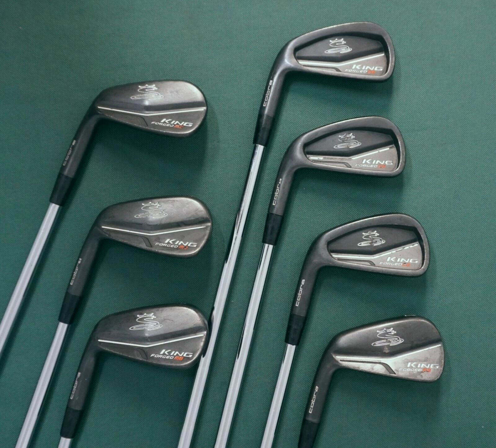 Lincs_golf Left Handed Set 7x Cobra King CB Forged Black Irons 4-PW Extra Stiff Steel Shaft 4 Lincs_golf Left Handed Set 7x Cobra King CB Forged Black Irons 4-PW Extra Stiff Steel Shaft - Image 2