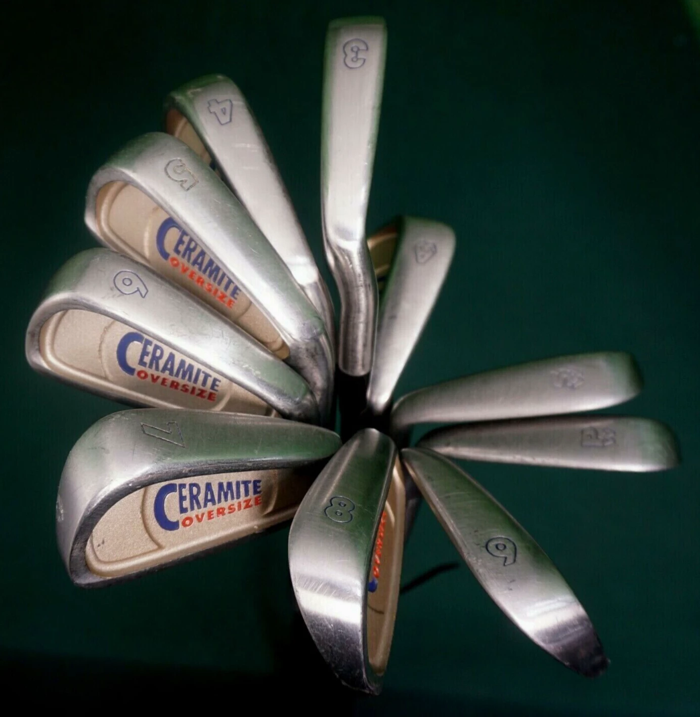 Vintage Set 10 X MacGregor CERAMITE Irons 3-SW + AW Regular Graphite Shafts 3 Vintage Set 10 X MacGregor CERAMITE Irons 3-SW + AW Regular Graphite Shafts
