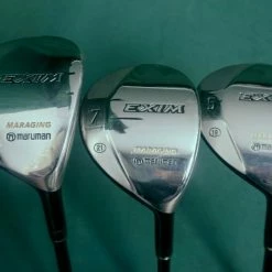 Lincs_golf Set Of 3 Maruman Exim 3 , 5 & 7 Woods Regular Graphite Shafts Exim Grips